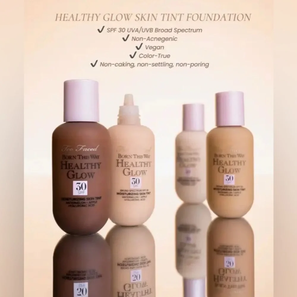 Too Faced Born This Way Healthy Glow Moisturizing Skin Tint Spf 30 /Vanilla /NIB